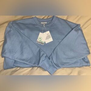 Ganni Blue Crew Neck Sweatshirt BNWT